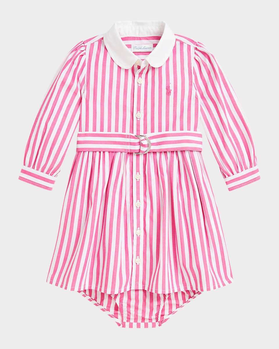 Girl's Striped Belted Dress, Size 3M-24